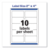 Avery 18163 Shipping Labels with TrueBlock Technology, Inkjet, 2 x 4, White, 100/Pack