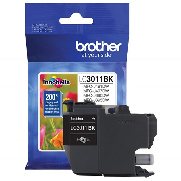 Brother LC3011BK Black Ink Cartridge (200 Yield)