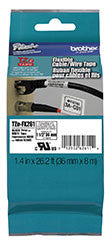 Brother TZEFX261 Flexible ID Super Adhesive Black on White 1 1/2" Industrial Tape