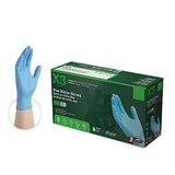 X3 Blue Nitrile 3 Mil Disposable Industrial-Grade Gloves, 3 Mil, Latex & Powder-Free, Food-Safe, Non-Sterile, Lightly Textured