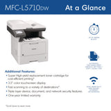 Brother MFC-L5710DW Business Monochrome Laser All-in-One Printer with Wireless Networking and Duplex Print, Scan, and Copy