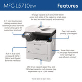 Brother MFC-L5710DW Business Monochrome Laser All-in-One Printer with Wireless Networking and Duplex Print, Scan, and Copy