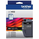 Brother Genuine LC402BK Standard Yield Black Ink Cartridge