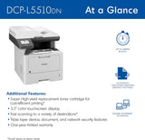 Brother DCP-L5510DN Business Monochrome Laser All-in-One Printer with Duplex Printing and Networking