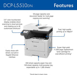 Brother DCP-L5510DN Business Monochrome Laser All-in-One Printer with Duplex Printing and Networking