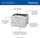 Brother HL-L5210DN Business Monochrome Laser Printer with Duplex Printing