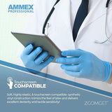 AMMEX Blue Nitrile Disposable Exam Gloves, 3 Mil, Large, Case of 1000 Latex & Powder Free, Food-Safe, Textured, Non-Sterile