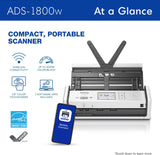 Brother ADS-1800W Wireless Compact Desktop Scanner | Scan Speeds of Up to 30ppm | 2.8" Color Touchscreen