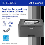 Brother HL-L2400D Compact Monochrome Laser Printer with Duplex Printing