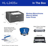 Brother HL-L2405W Wireless Compact Monochrome Laser Printer with Mobile Printing, Black & White Output