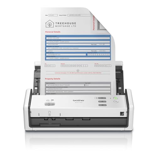 Brother ADS-1300 Compact Desktop Scanner | Scan Speeds of Up to 30ppm | Single Pass Double-Sided Scanning