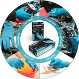 AMMEX Gloveworks Industrial Blue Nitrile Gloves, Case of 1000, 5 mil, Size Medium, Latex Free, Powder Free, Textured, Disposable