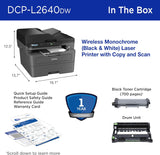 Brother DCP-L2640DW Wireless Compact Monochrome Multi-Function Laser Printer with Copy and Scan, Duplex, Mobile, Black & White