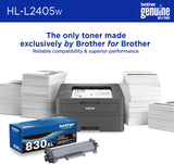 Brother HL-L2405W Wireless Compact Monochrome Laser Printer with Mobile Printing, Black & White Output