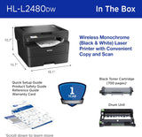 Brother HL-L2480DW Wireless Compact Monochrome Multi-Function Laser Printer with Copy and Scan, Duplex, Mobile, Black & White