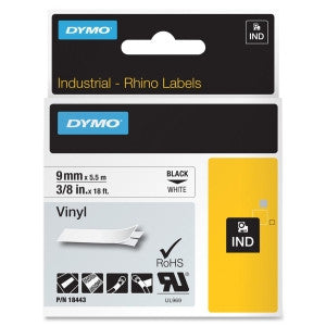 Dymo (18443) Rhino RhinoPro Industrial Label Tape - 0.38" Width x 18 ft Length