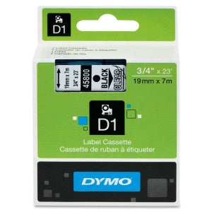 Dymo (45800) Black on Clear D1 Label Tape