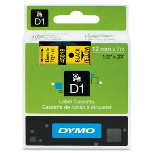 Dymo (45018) Black on Yellow D1 Label Tape