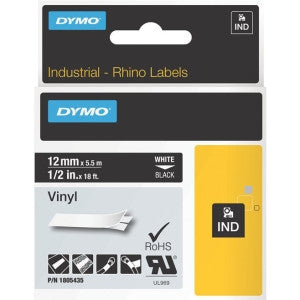 Dymo (1805435) White on Black Color Coded Label