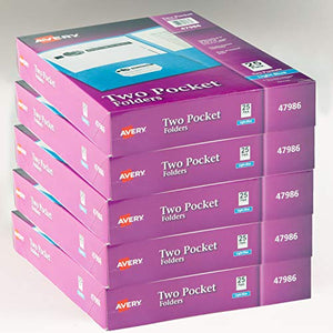 Avery Two-Pocket Folders, Light Blue, Case Pack of 125 Folders (47986)