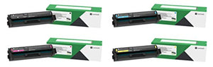 Lexmark C3210C0, C3210K0, C3210M0, C3210Y0 CMYK 4-Color Return Program Toner Cartridge Set for C3224, C3326, MC3224, MC3224, MC3326