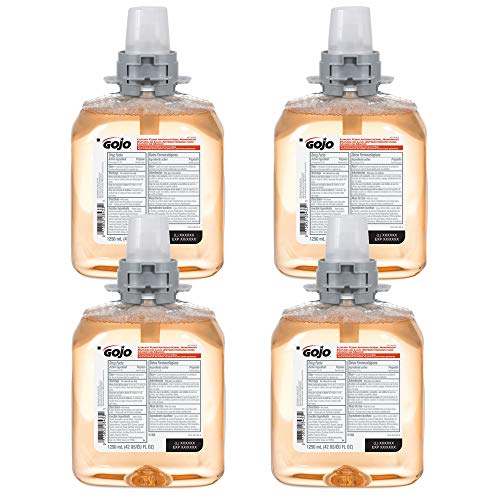 GOJO 5162 FMX-12 Luxury Foam Antibacterial Handwash, Fresh Fruit Fragrance, 1250 mL (4) Pack