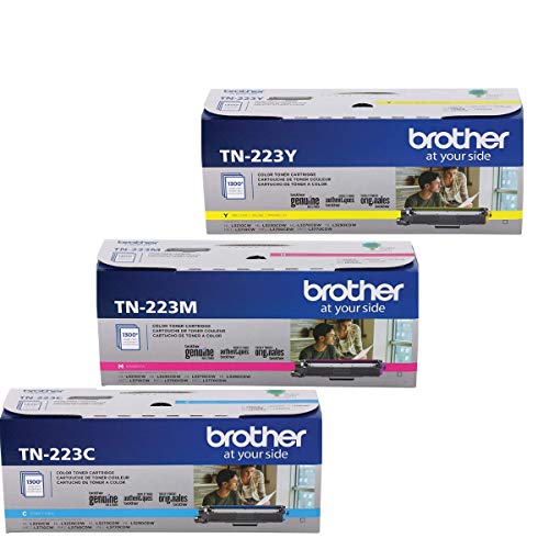 Brother TN223 (TN-223) C/M/Y-3 Color Toner Set Includes (1) TN223C, (1) TN223M, (1) TN223Y