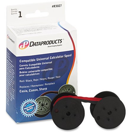 Dataproducts R3027 Red/Black Ribbon for Universal Calculator Spool C-Wind, 6-pack