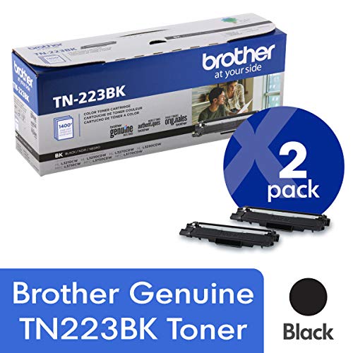 Brother Genuine TN223BK Standard Yield Black Toner Cartridge (2) Pack