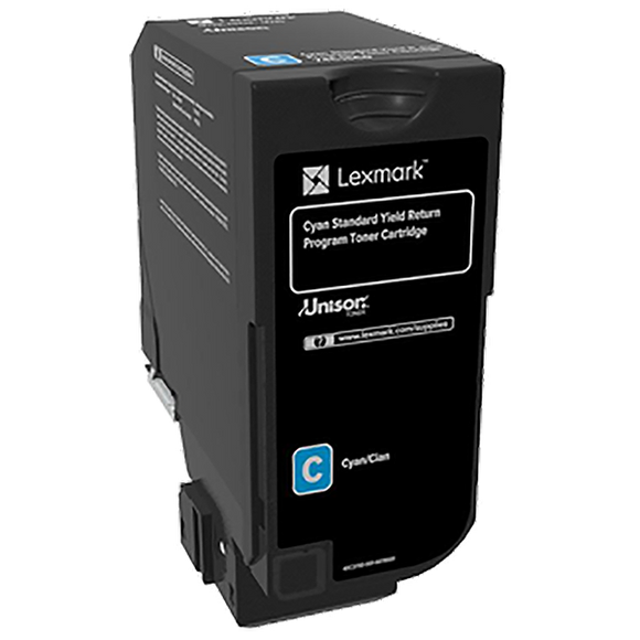 Lexmark 74C1SC0 Cyan Return Program Toner Cartridge (7,000 Yield)