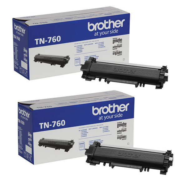 Brother (TN760) High Yield Toner Cartridge (3,000 Yield)-2 pack