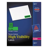 AVE5971 - Avery High Visibility Laser Labels. 1 x 2 5/8, Neon Green, 750/Pack