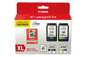 Canon PG-245XL/CL-246XL Ink/Photo Paper Pack, Compatible to MX490, MX492, MG2522, MG3020,MG2920,MG2924,iP2820,MG2525, MG2420
