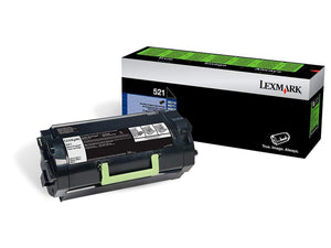 Lexmark 52D1000 (521) Return Program Black Toner Cartridge (6,000 Yield)-2 pack