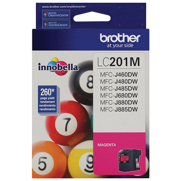Brother LC201M Magenta Ink Cartridge (260 Yield)
