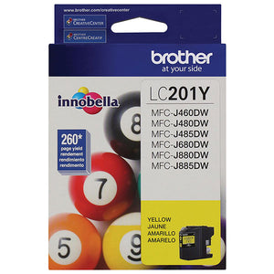 Brother LC201Y Yellow Ink Cartridge (260 Yield)
