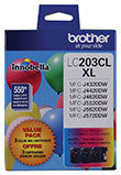 Brother LC2033PKS High Yield C/ M/ Y Ink Cartridge 3-Pack