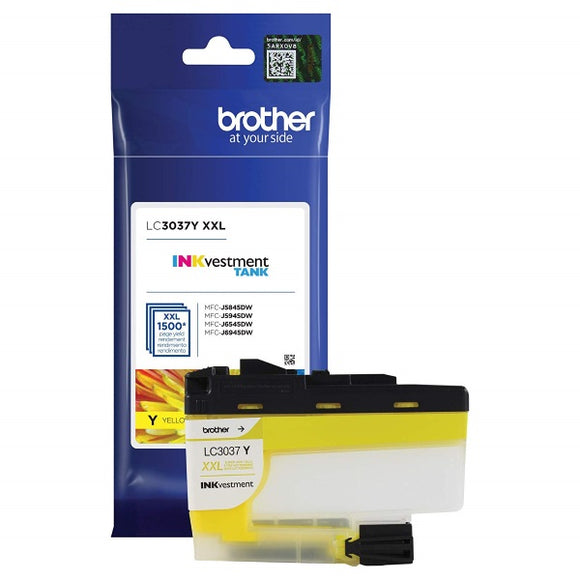 Brother LC3037Y Super High Yield Yellow Ink Cartridge (1,500 Yield)