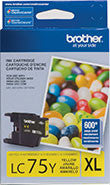 Brother LC75Y Original Yellow High Yield Ink Cartridge (600 Yield)