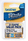 Brother M2312PK M Series 1/2" Tape Cartridges (2 pk)