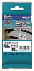 Brother TZEFX241 Black on White Flexible ID Super Adhesive 3/4" Industrial Tape