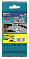 Brother TZEFX631 Flexible ID Super Black on Yellow 1/2" Industrial Tape