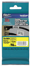 Brother TZEFX651 Flexible ID Super Adhesive Black on Yellow 1" Industrial Tape