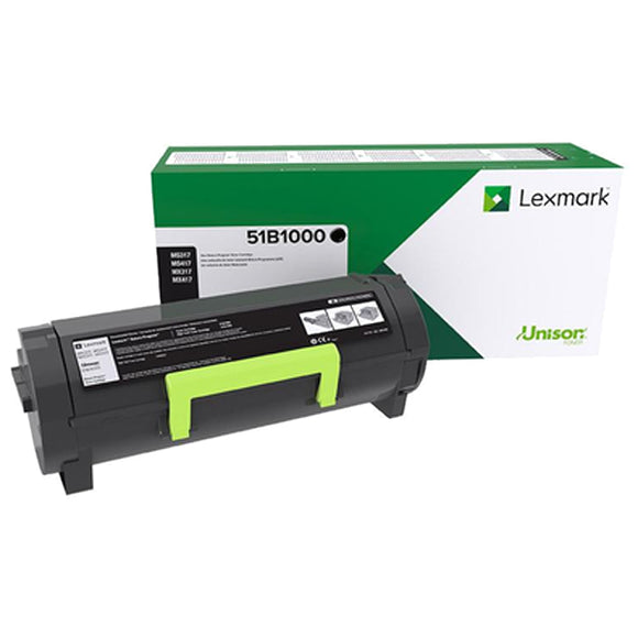 Lexmark 51B1000 Return Program Black Toner Cartridge (2,500 Yield)-2 pack