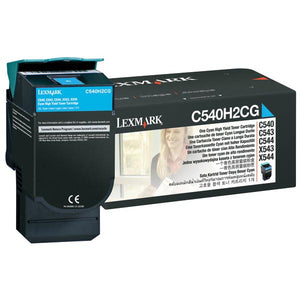 Lexmark C540H2CG High Yield Cyan Toner Cartridge (2,000 Yield)