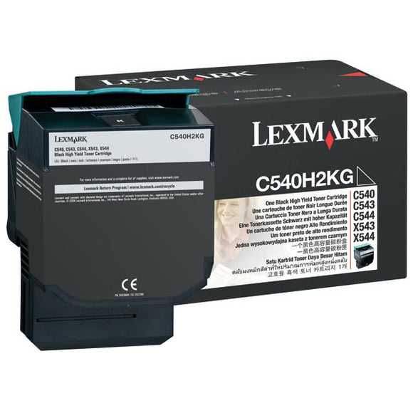 Lexmark C540H2KG High Yield Black Toner Cartridge (2,500 Yield)