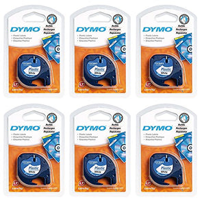 DYMO 91331 LT Plastic Tape Cassette for LetraTag Label Makers (6) Pack