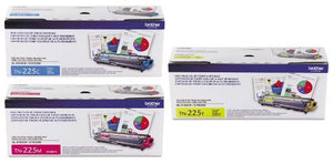 Genuine Brother TN225 (TN-225) High Yield Color (C/M/Y) Toner Cartridge 3-Pack