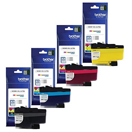 Brother LC3039 BK/C/M/Y Ultra High Yield Ink-4 Pack (Includes (1) LC3039BK, (1) LC3039C, (1) LC3039M, (1) LC3039Y)