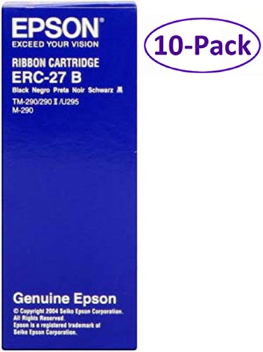 Genuine Epson ERC-27B 10-pack Black Ribbons For: TM-290, TM-290 II, TM-U295 M-290